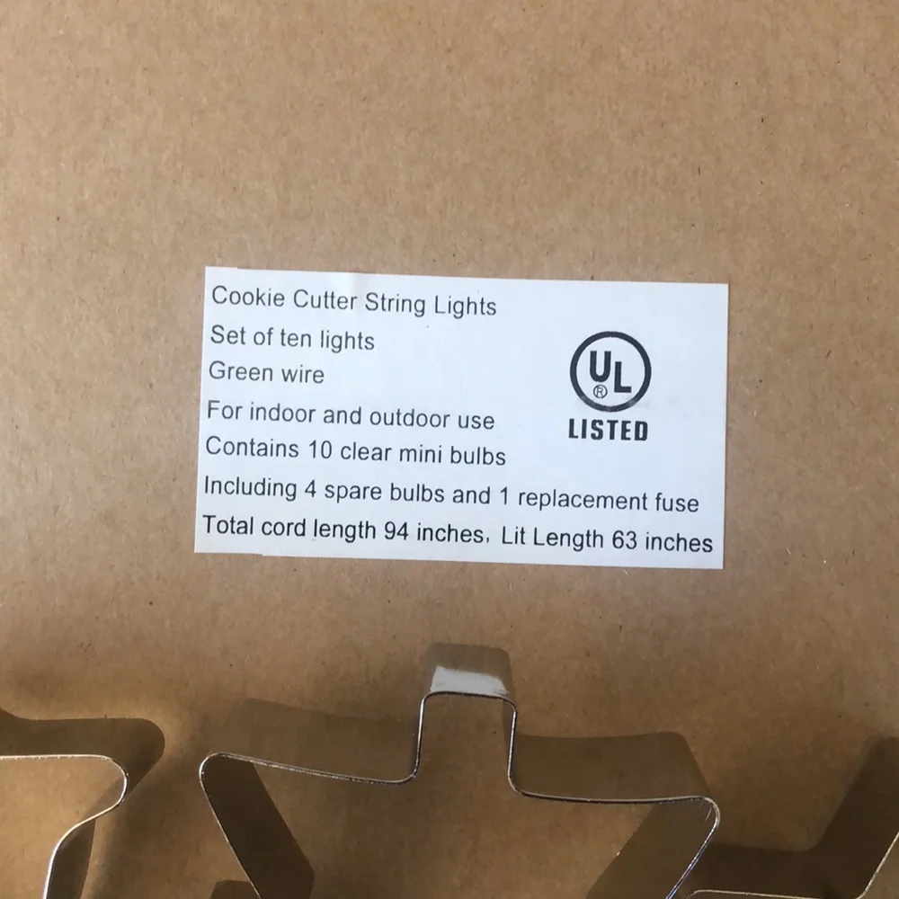 NEW HTF Williams Sonoma Cookie Cutter Garland Christmas Tree Lights